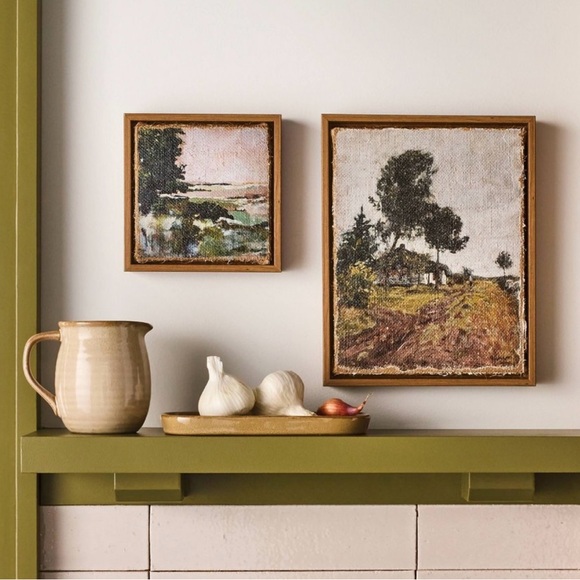 Hearth & Hand with Magnolia Landscape Burlap Wall Art Set, 2 Pieces NWT - Picture 13 of 14